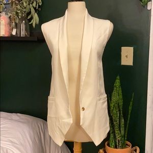 White blazer with lace detailing